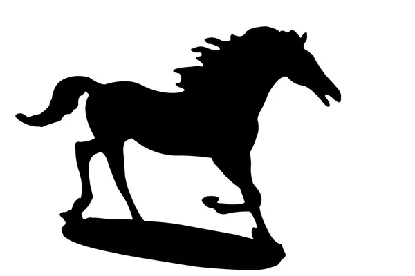 Silhouette della statua del cavallo — Foto Stock