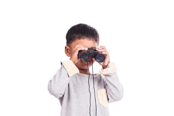 Niño mirando a través de binocular —  Fotos de Stock