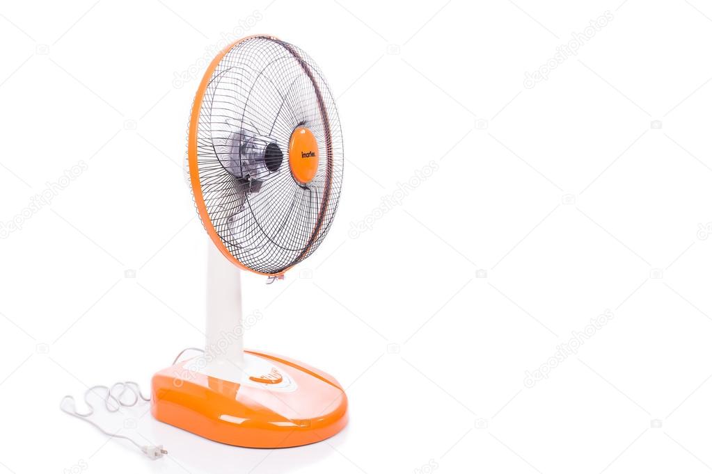 orange fan on white background