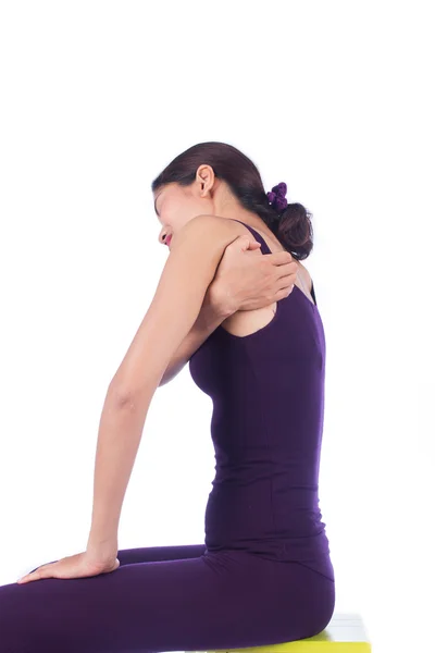 Mujeres jóvenes dolor en el hombro —  Fotos de Stock