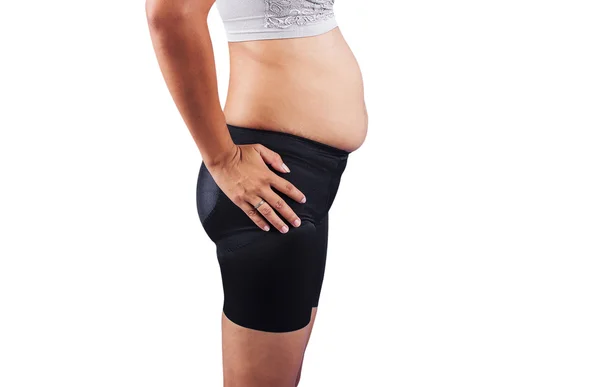 Women body fat belly — Stock Photo, Image