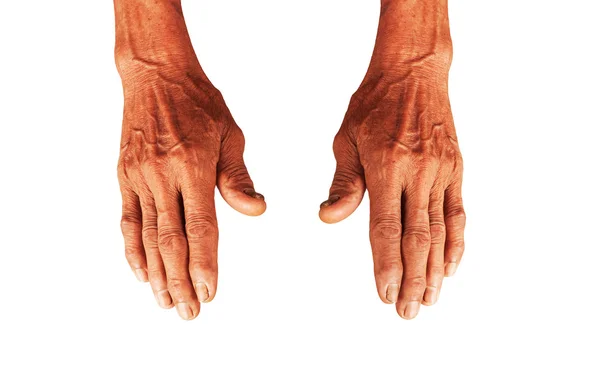 老人特定背景の手 — ストック写真