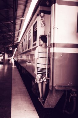 iç tren, vintag tek başına duran gril bulanık soyut
