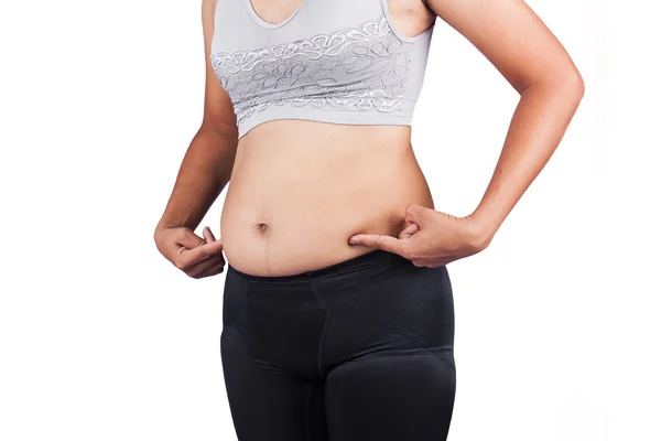 Kvinnor kropp tjock mage framifrån — Stockfoto