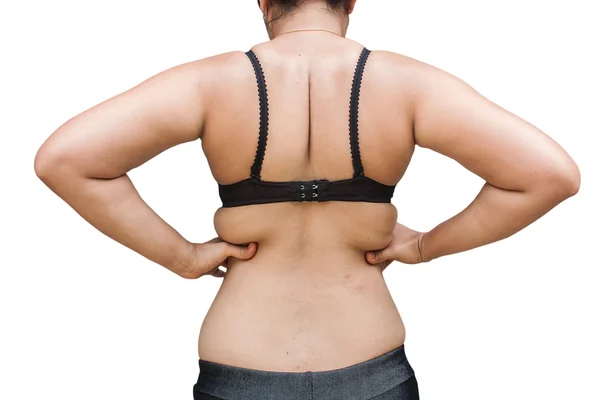 Толстые женщины показывают больше жирных частей сзади — стоковое фото