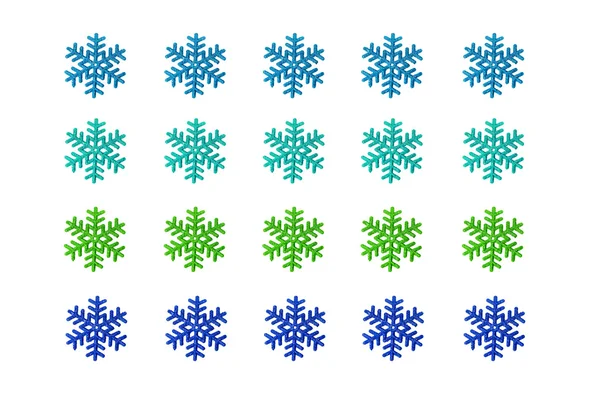 Beauty color snowflakes isolate  background — Stock Photo, Image