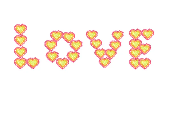 Kocham was słodkie galaretki serce na Walentynki — Zdjęcie stockowe