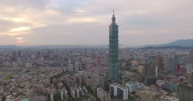 Şafakta, Tayvan Taipei city havadan görünümü