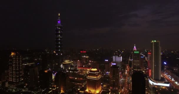 Stad van Taipei op luchtfoto schot, Taipei, Taiwan — Stockvideo