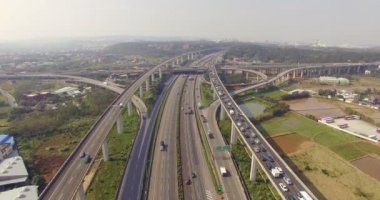 Hava veiw şehir otoyol kavşağı köprü yol