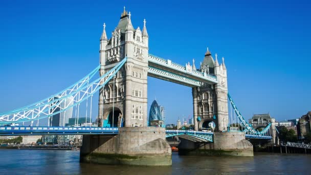 Tower Bridge Avec Beau Ciel Londres Royaume Uni — Video