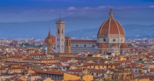 Campanile Duomo Giotto Pôr Sol Florença Itália — Vídeo de Stock