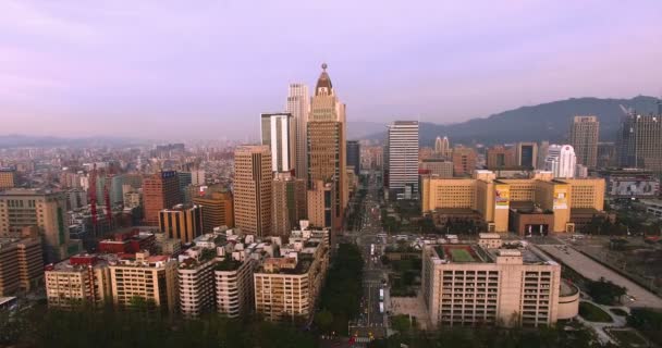 Luchtfoto van Cathay Financial Center, Taiwan — Stockvideo