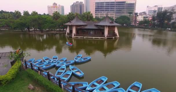 Tayvan Daki Taichung Parkı Nın Hava Görüntüsü — Stok video