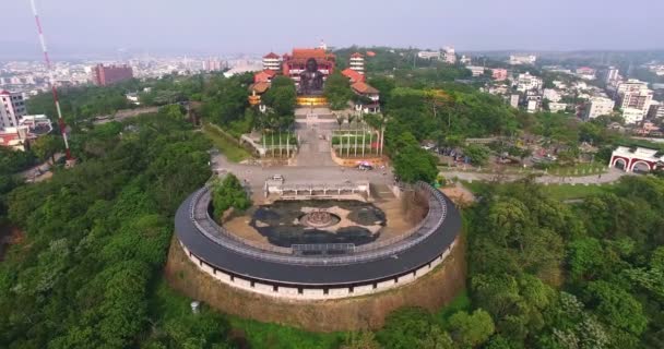 Baguashan Big Giant Buddha Staty Changhua Taiwan Flygfoto — Stockvideo