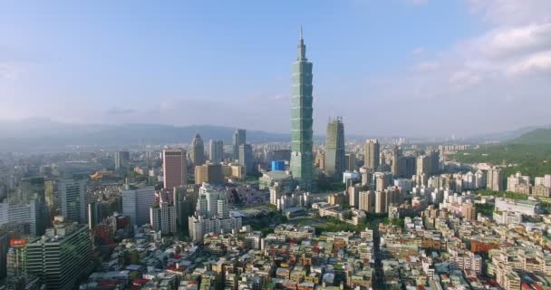 Vista aérea de la ciudad de Taipei, Taiwán — Vídeo de stock