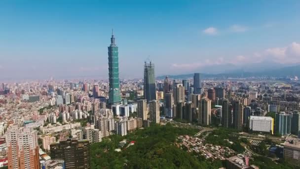 Taipei Flygfoto över Taipei 101 — Stockvideo