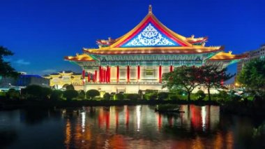 gece Chiang kai-Şek anıt anıt hall taipei Tayvan