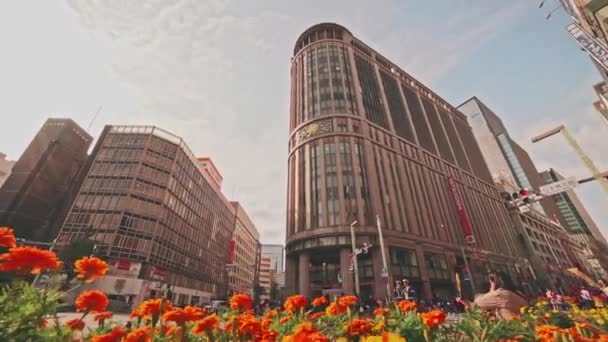 Stadtbild Von Chuo Tokio Nihombashi Mitsukoshi — Stockvideo