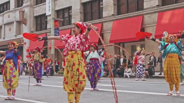 Tokyo Japon Oct 2020 Danse Traditionnelle Japonaise Tokyo Yosakoi Dans — Video