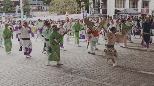 Tokio Japonia Październik 2019 Tradycyjny Taniec Podczas Festiwalu Nihonbashi Kyobashi — Wideo stockowe