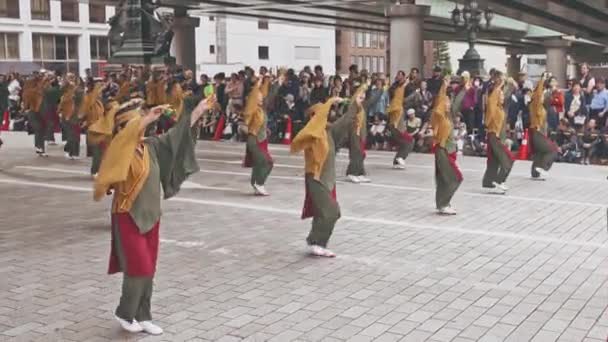 Tokio Japonia Październik2019 Starsze Panie Tańczące Ulicach Festiwalu Nihonbashi Kyobashi — Wideo stockowe