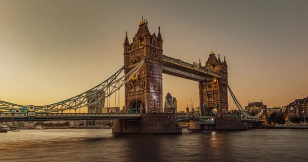 Puente Torre Con Cielo Hermoso Londres Reino Unido — Vídeos de Stock