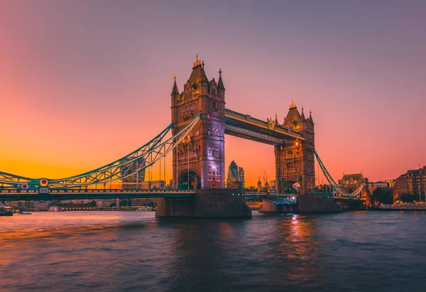 Uhd Sunset Timelapse Της Tower Bridge Στο Λονδίνο Ηνωμένο Βασίλειο — Φωτογραφία Αρχείου