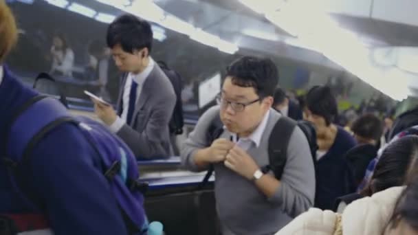 Азіатські Люди Метро Токіо Японія — стокове відео