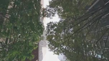 Tokyo şehrinin alçak açılı görüntüsü, Japane  