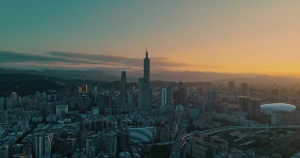 Hava Manzarası Taipei Şehir Manzarası Seyahat — Stok video