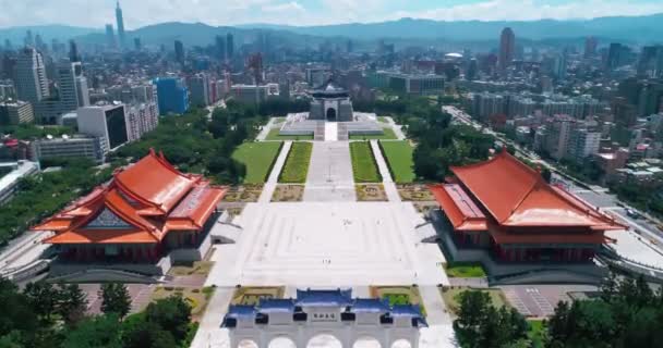 Luftaufnahme Der Gedenkhalle Chiang Kai Shek Cks — Stockvideo