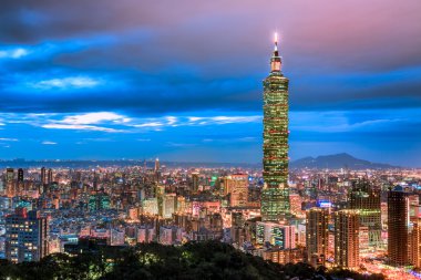 City of Taipei at night, Taiwan clipart