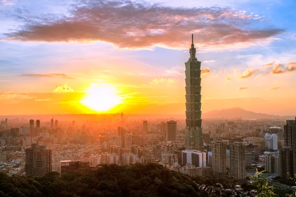 Centrale van Taipei's nachts, Taiwan — Stockfoto