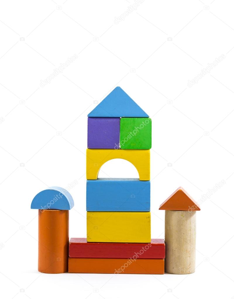 Wooden building blocks . Castle — Stock Photo © coscaron 91211846