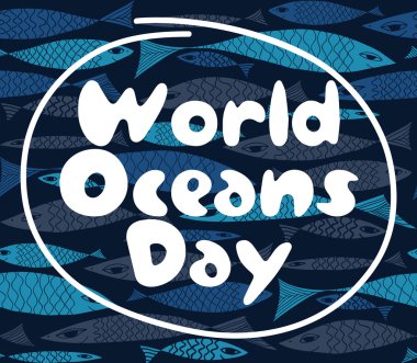 Balık ile vektör kompozisyon.