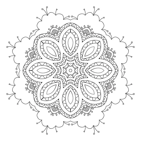 Векторная черно-белая круглая декоративная композиция — стоковый вектор