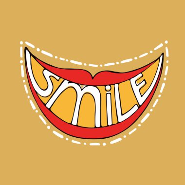 Dekoratif parlak bir gülümseme