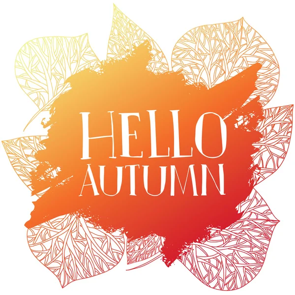 Silueta del sello Hola, otoño — Vector de stock