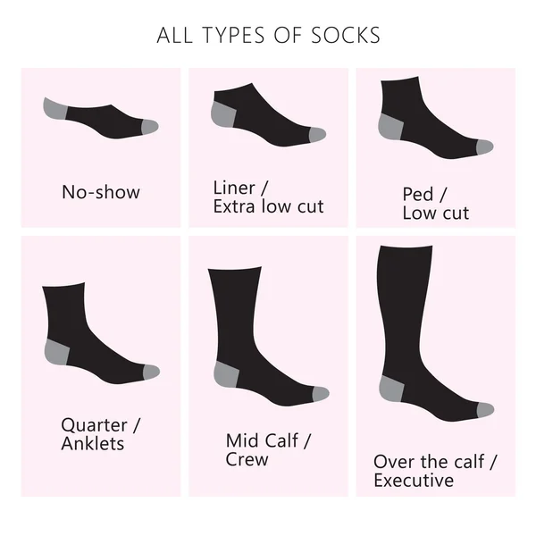 Types of socks — Stock Vector