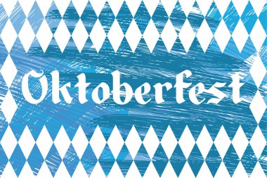 mavi ve beyaz Oktoberfest afiş