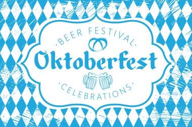 mavi ve beyaz Oktoberfest afiş