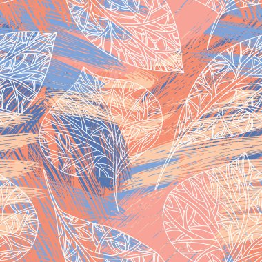 sonbahar yaprakları ile desen