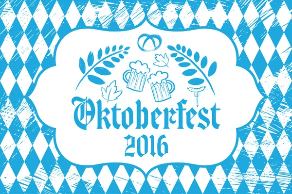 Bandera Oktoberfest azul y blanco — Vector de stock