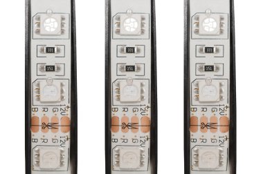 led şerit ışıklar, üzerinde beyaz izole kapatmak