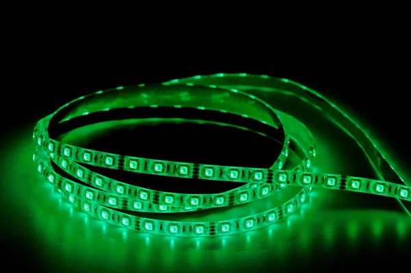 Luces de tira led, color verde —  Fotos de Stock