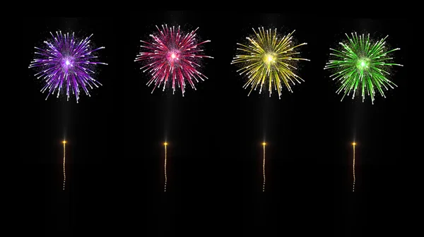 Färgade fireworks explosion — Stockfoto