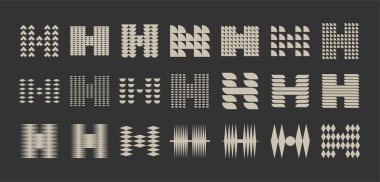 Modern soyut ilk harf H logo tasarımı seti