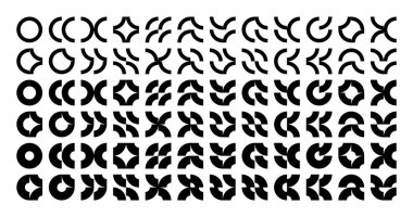 Dekoratif eğri dairesi memphis simgesi tasarımı