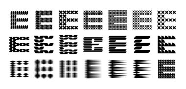 Modern dekoratif E harfi logosu seti